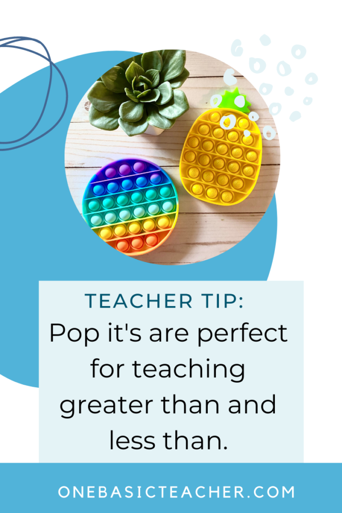 Pop -it fidgets used for math centers